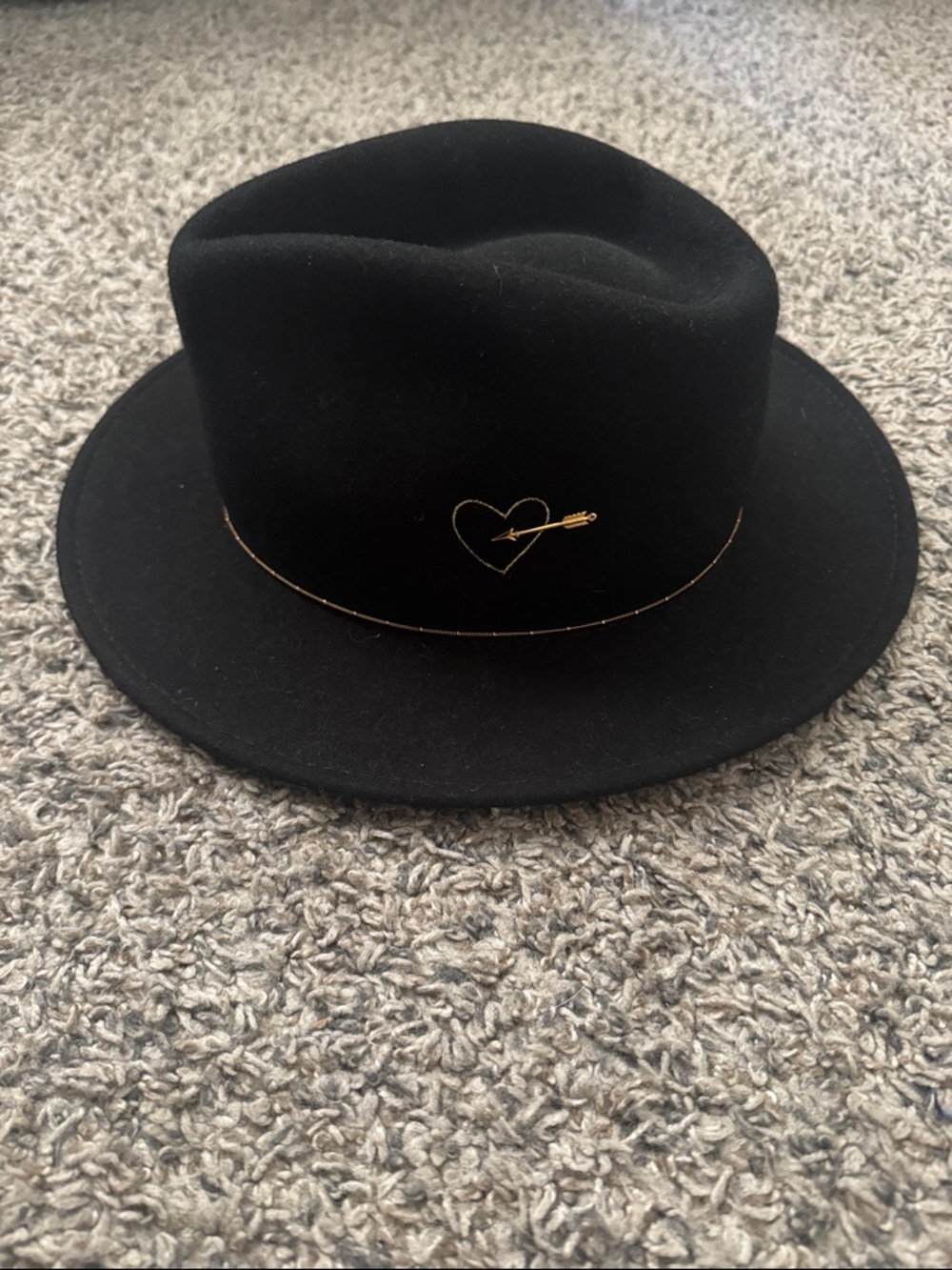Van Palma black felt hat with embroidery S/M
